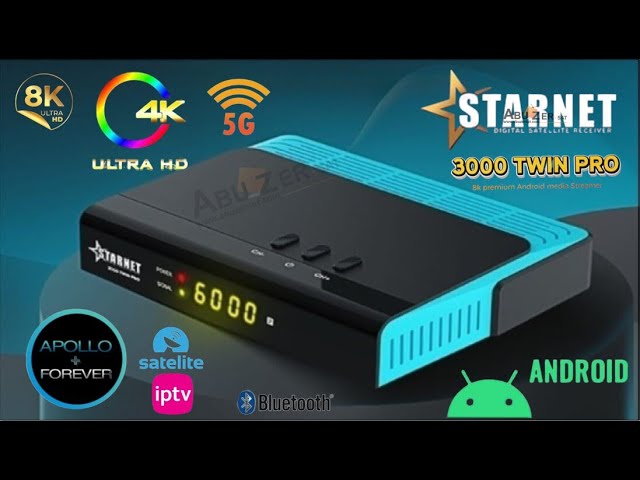 مراجعة اهم مواصفات الفنية والتقنية STARNET 3000 TWIN PRO 4K FOREVER Android  - YouTube