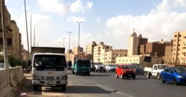 المرور يجرى أعمال تطوير للدائرى أعلى المريوطية اتجاه طريق الواحات والرماية